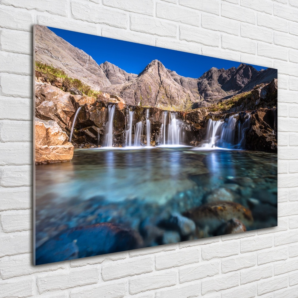 Wall art acrylic Waterfall in the mountains