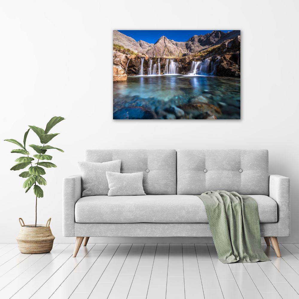 Wall art acrylic Waterfall in the mountains