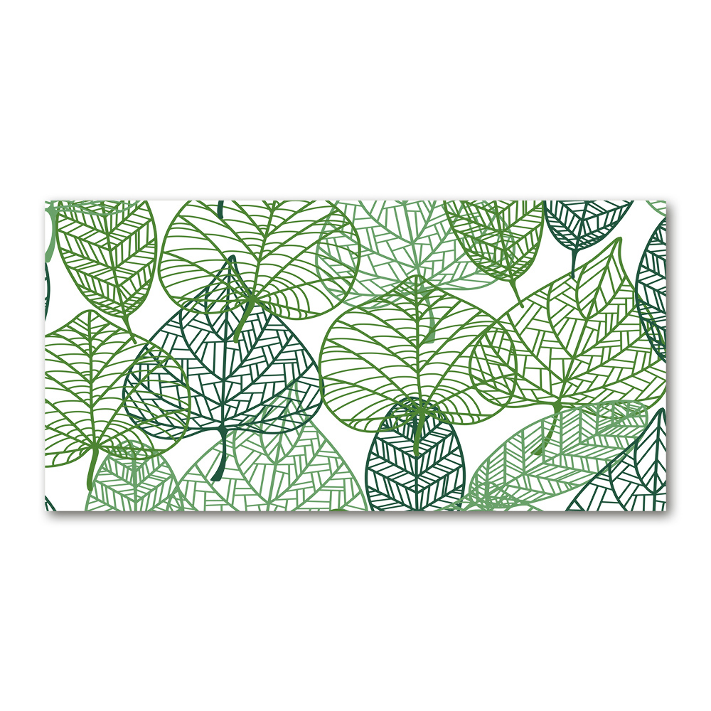 Wall art acrylic Green leaves pattern