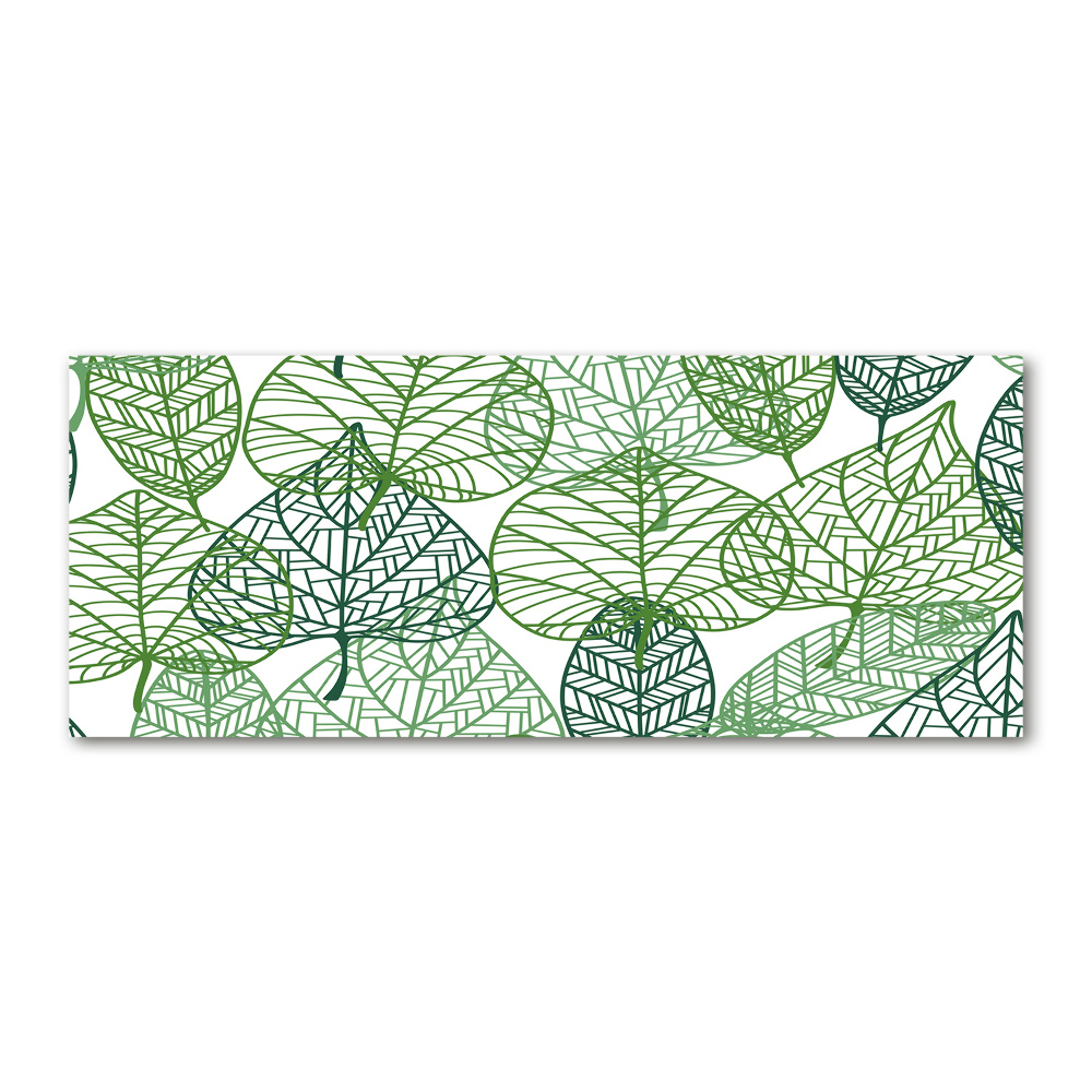 Wall art acrylic Green leaves pattern