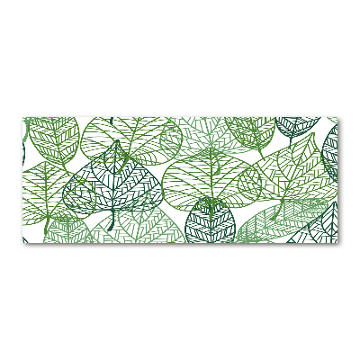 Wall art acrylic Green leaves pattern