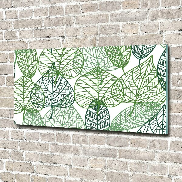 Wall art acrylic Green leaves pattern