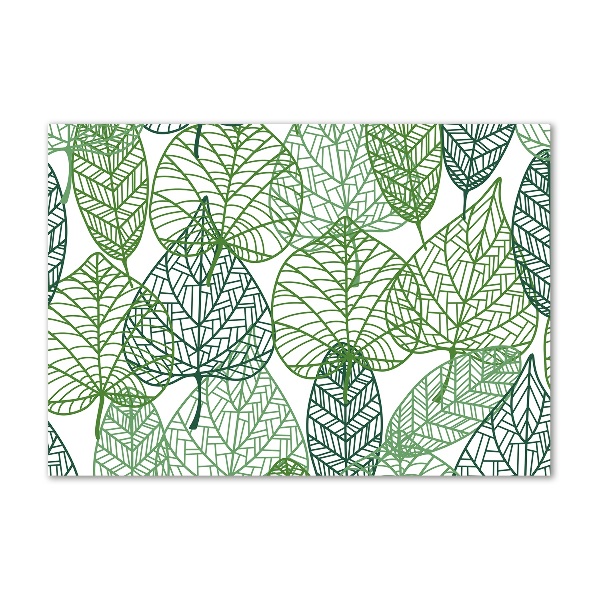 Wall art acrylic Green leaves pattern