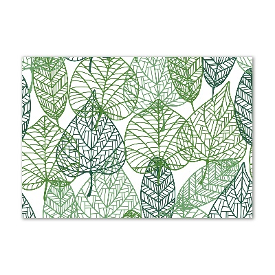 Wall art acrylic Green leaves pattern