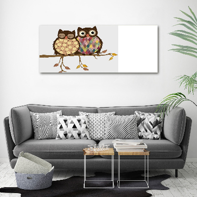 Wall art acrylic Two owls on the branches