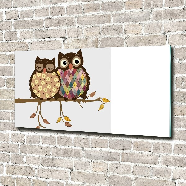 Wall art acrylic Two owls on the branches