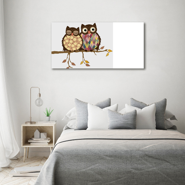 Wall art acrylic Two owls on the branches