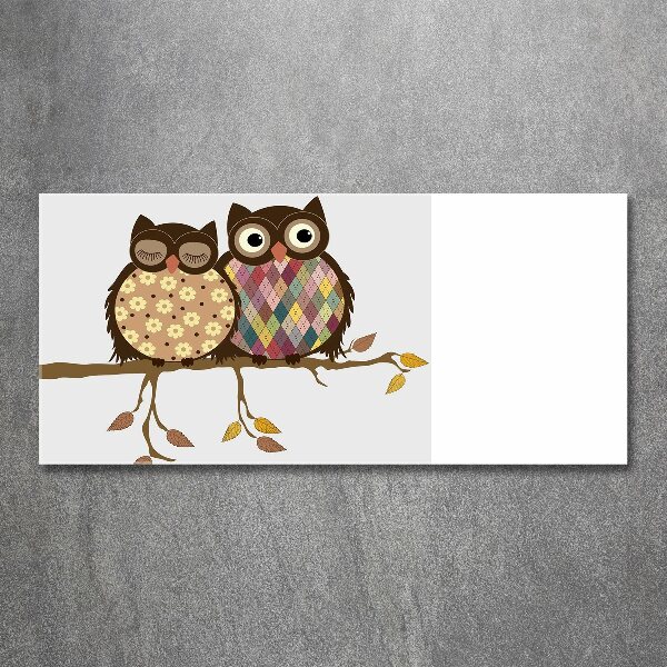 Wall art acrylic Two owls on the branches