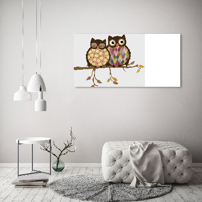 Wall art acrylic Two owls on the branches