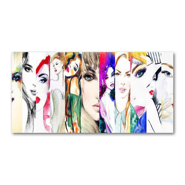 Glass acrylic wall art Female portraits