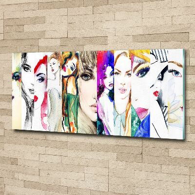 Glass acrylic wall art Female portraits