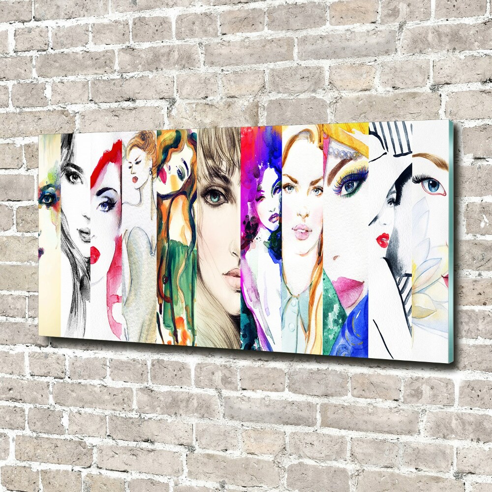 Glass acrylic wall art Female portraits