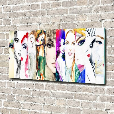 Glass acrylic wall art Female portraits