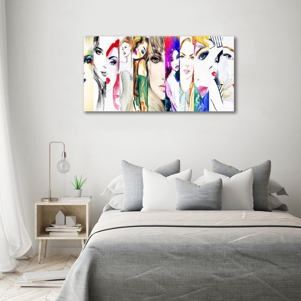 Glass acrylic wall art Female portraits