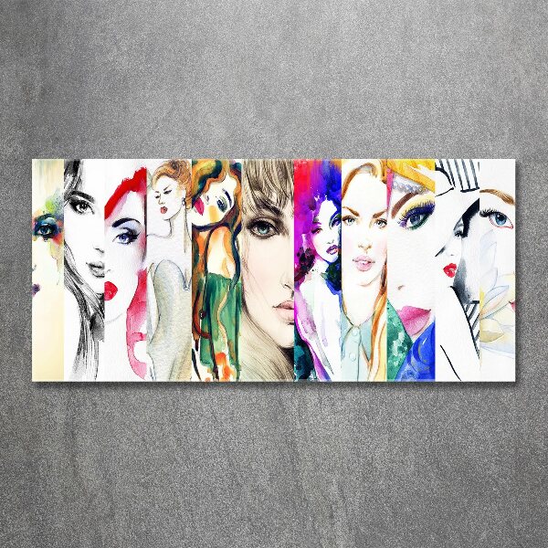 Glass acrylic wall art Female portraits