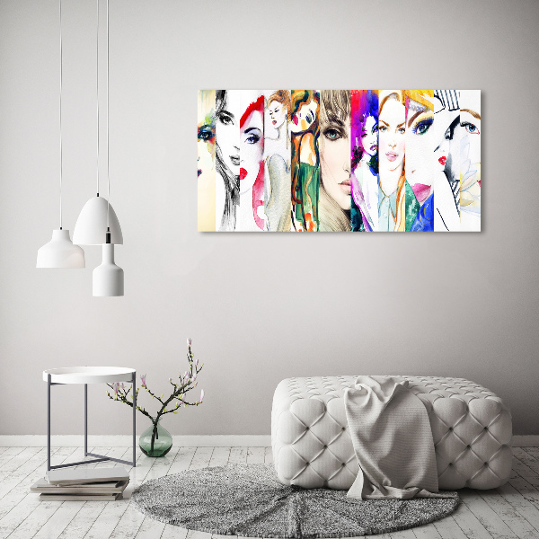 Glass acrylic wall art Female portraits