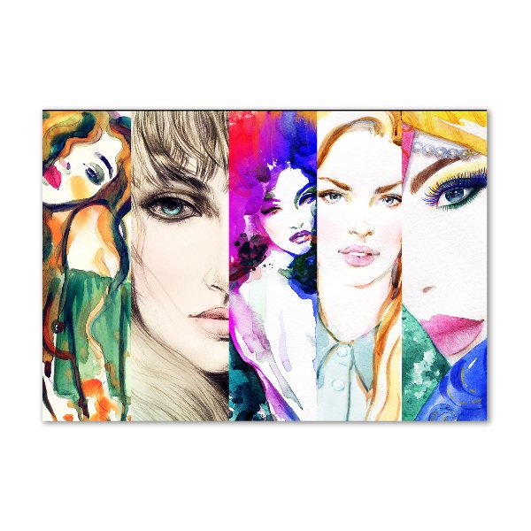 Glass acrylic wall art Female portraits