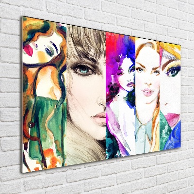 Glass acrylic wall art Female portraits