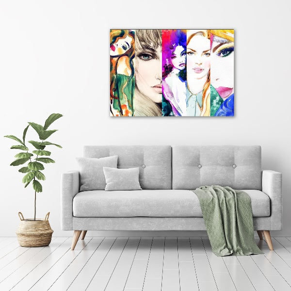 Glass acrylic wall art Female portraits