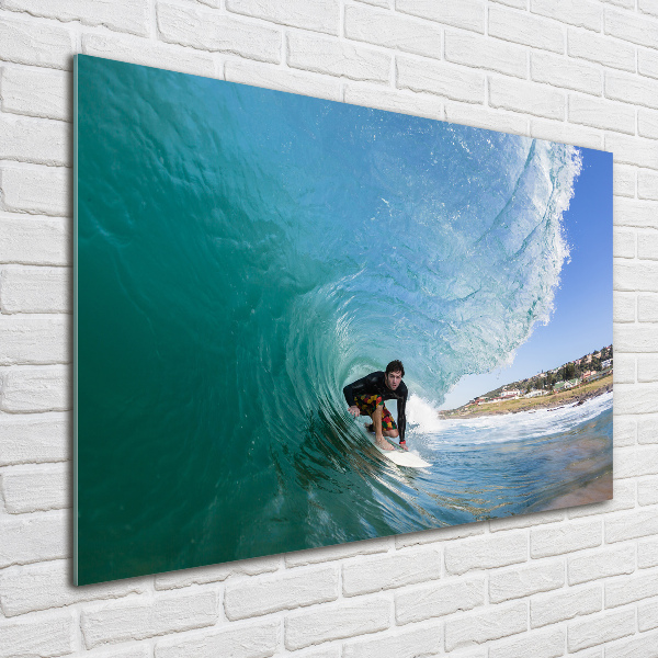 Acrylic wall art Surfer on the wave