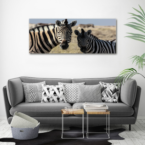 Wall art acrylic Two zebras