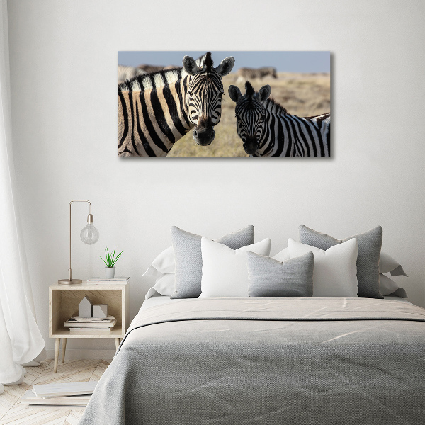 Wall art acrylic Two zebras