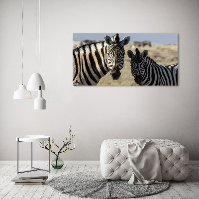 Wall art acrylic Two zebras