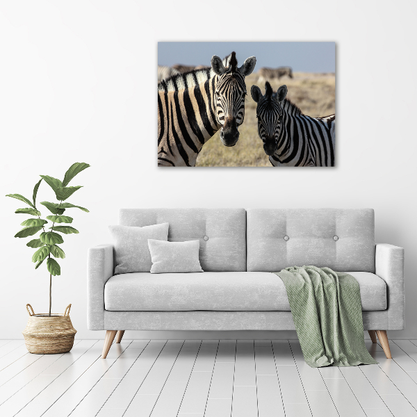 Wall art acrylic Two zebras