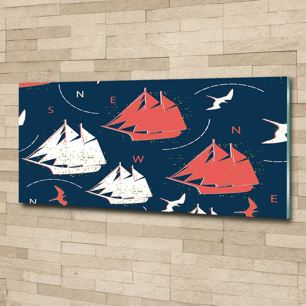 Wall art acrylic Ships sea birds