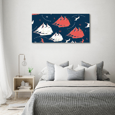 Wall art acrylic Ships sea birds