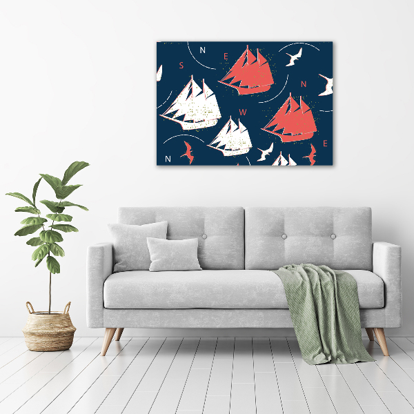 Wall art acrylic Ships sea birds