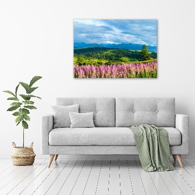 Acrylic wall art Lavender in the mountains