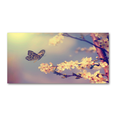 Wall art acrylic Cherry flower and butterfly