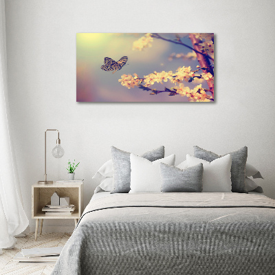 Wall art acrylic Cherry flower and butterfly