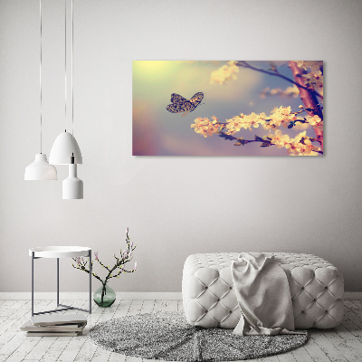 Wall art acrylic Cherry flower and butterfly