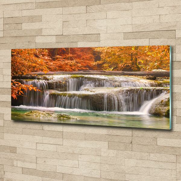 Print on acrylic Waterfall in autumn