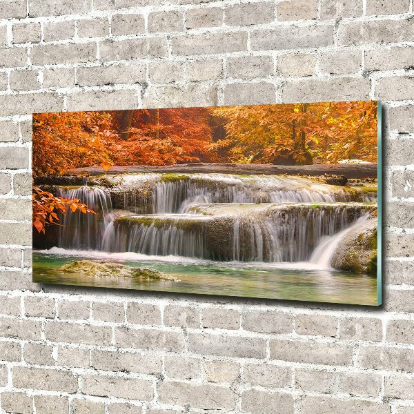 Print on acrylic Waterfall in autumn