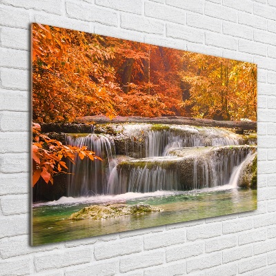 Print on acrylic Waterfall in autumn