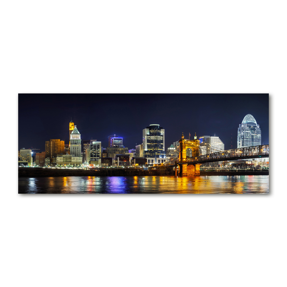 Wall art acrylic Ohio river at night