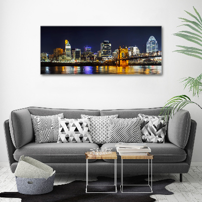 Wall art acrylic Ohio river at night