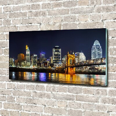 Wall art acrylic Ohio river at night