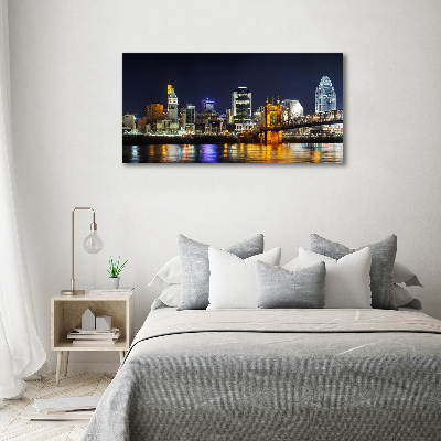 Wall art acrylic Ohio river at night