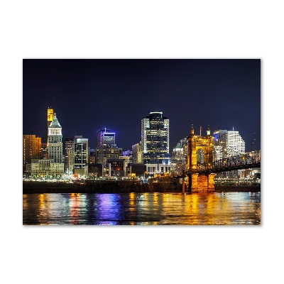 Wall art acrylic Ohio river at night