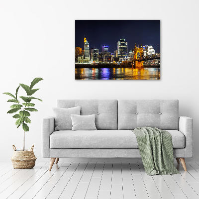 Wall art acrylic Ohio river at night