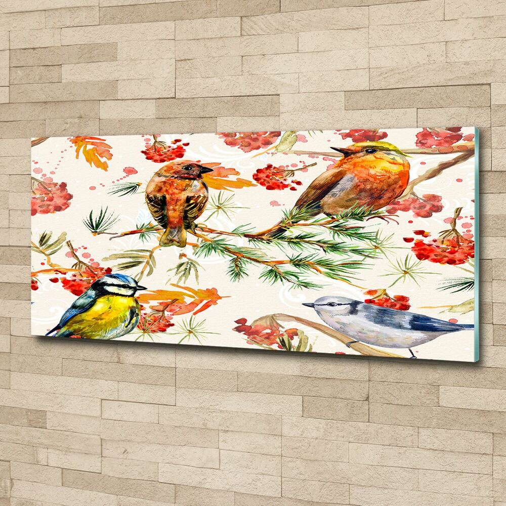 Wall art acrylic Conifers and birds