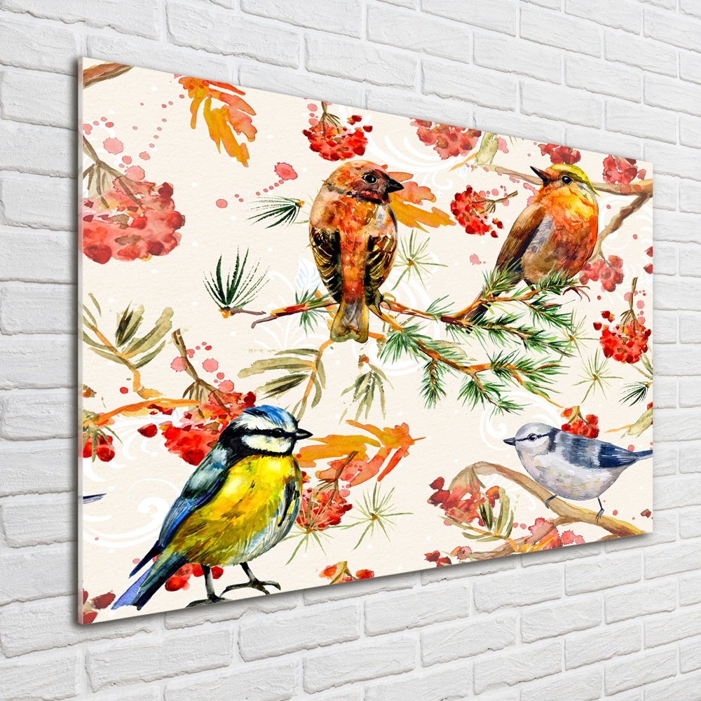 Wall art acrylic Conifers and birds