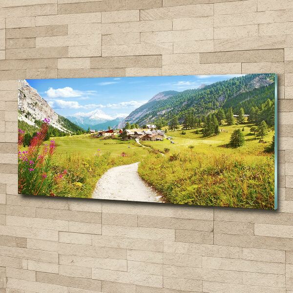 Wall art acrylic Pasture in the Alps