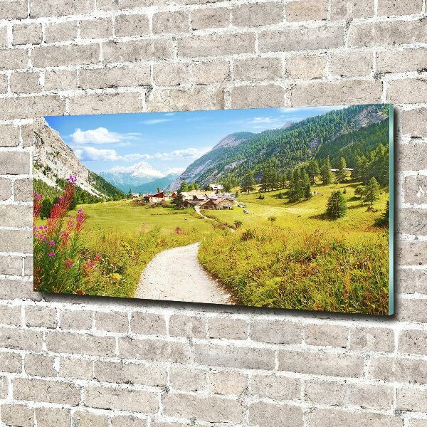 Wall art acrylic Pasture in the Alps