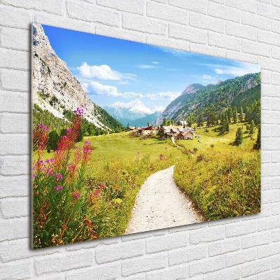 Wall art acrylic Pasture in the Alps