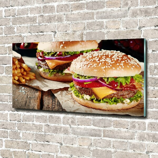 Print on acrylic hamburgers